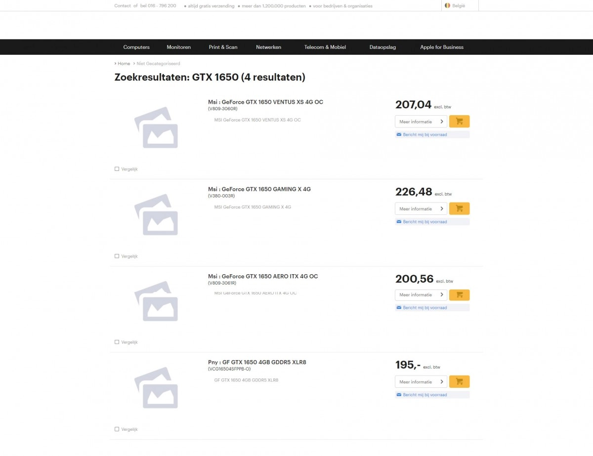 [Maj] Les tarifs de quelques cartes NVIDIA GeForce GTX 1650 dans la nature