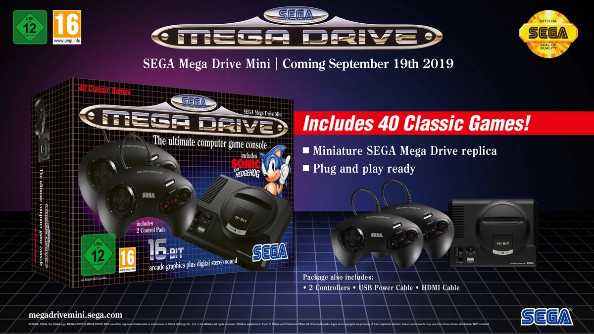 SEGA lancera sa Mega Drive Mini le 19 septembre prochain, avec 40 jeux, contre 79.90 �