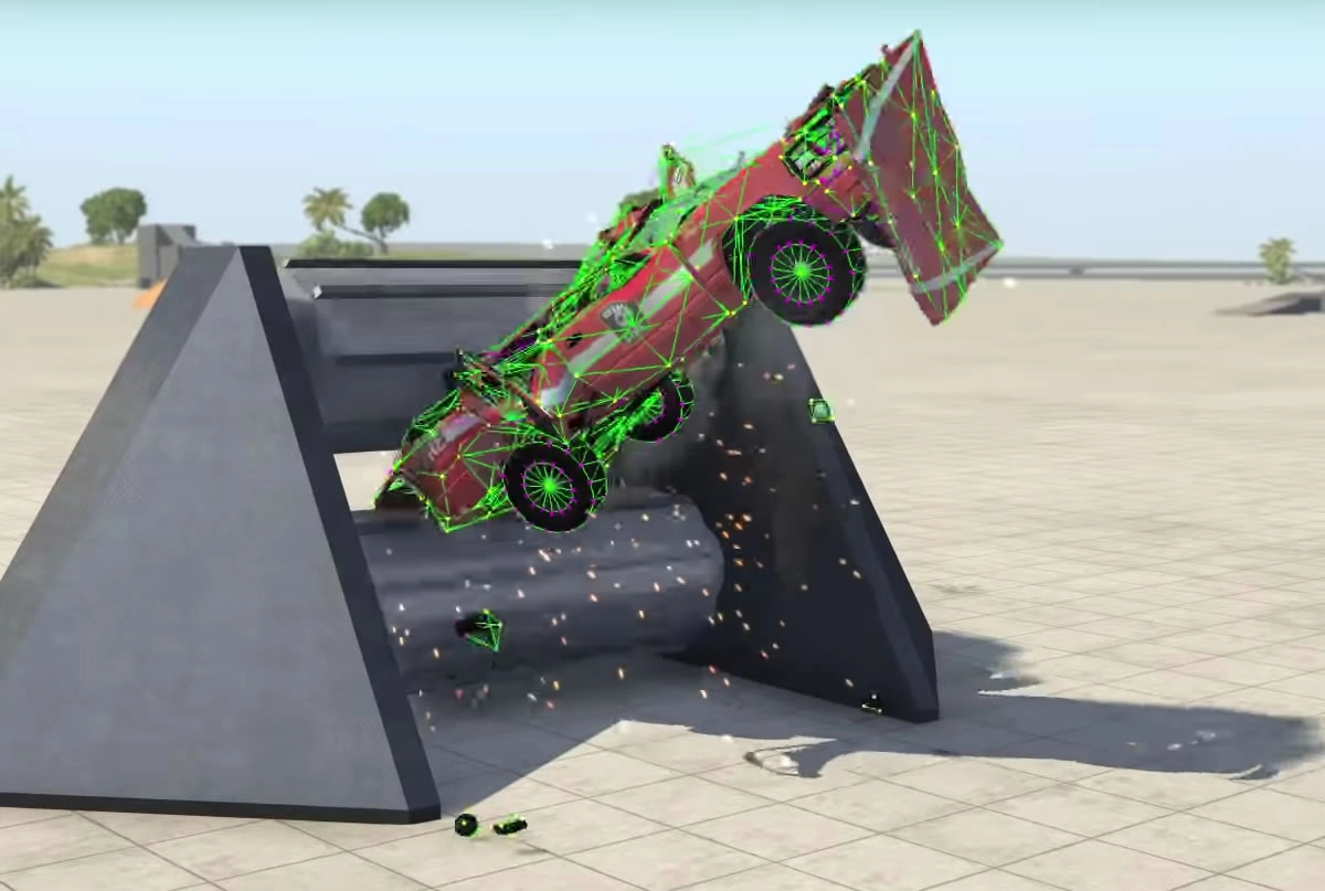 BeamNG d�voile une vid�o hypnotique de son moteur physique de collision automobile