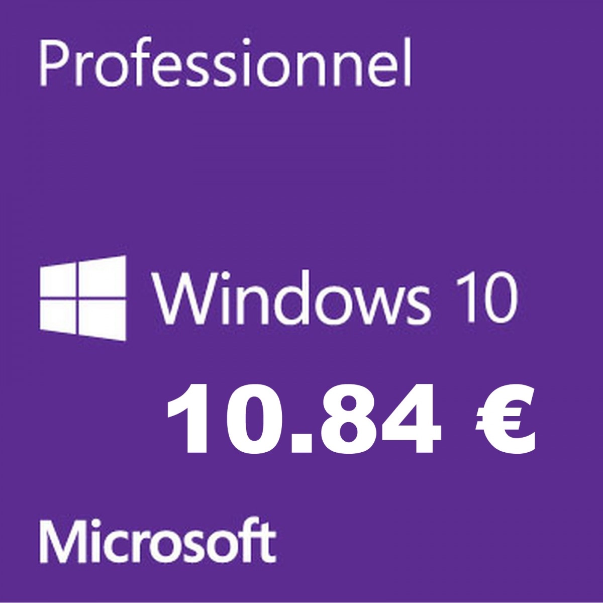 Votre cl� de licence Microsoft Windows 10 Pro OEM � 10.84 � avec Cowcotland et GVGMall
