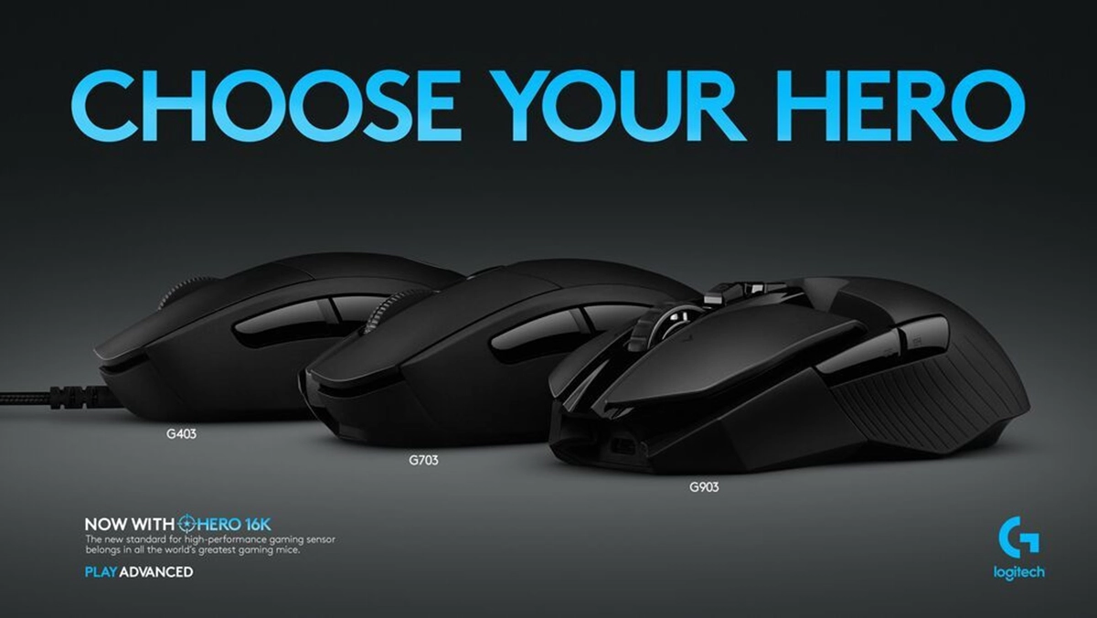 Logitech �tend son capteur optique Hero 16K � de nouvelles souris gaming