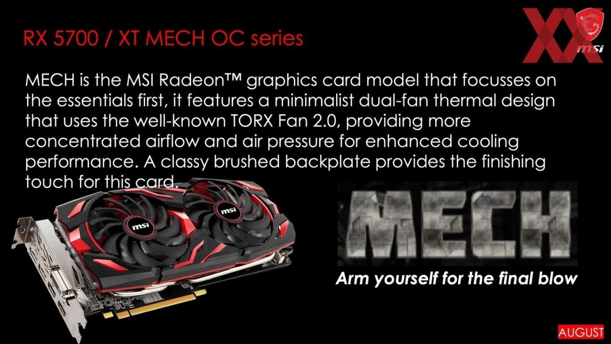 7 cartes graphiques AMD RX 5700 Custom � venir chez MSI