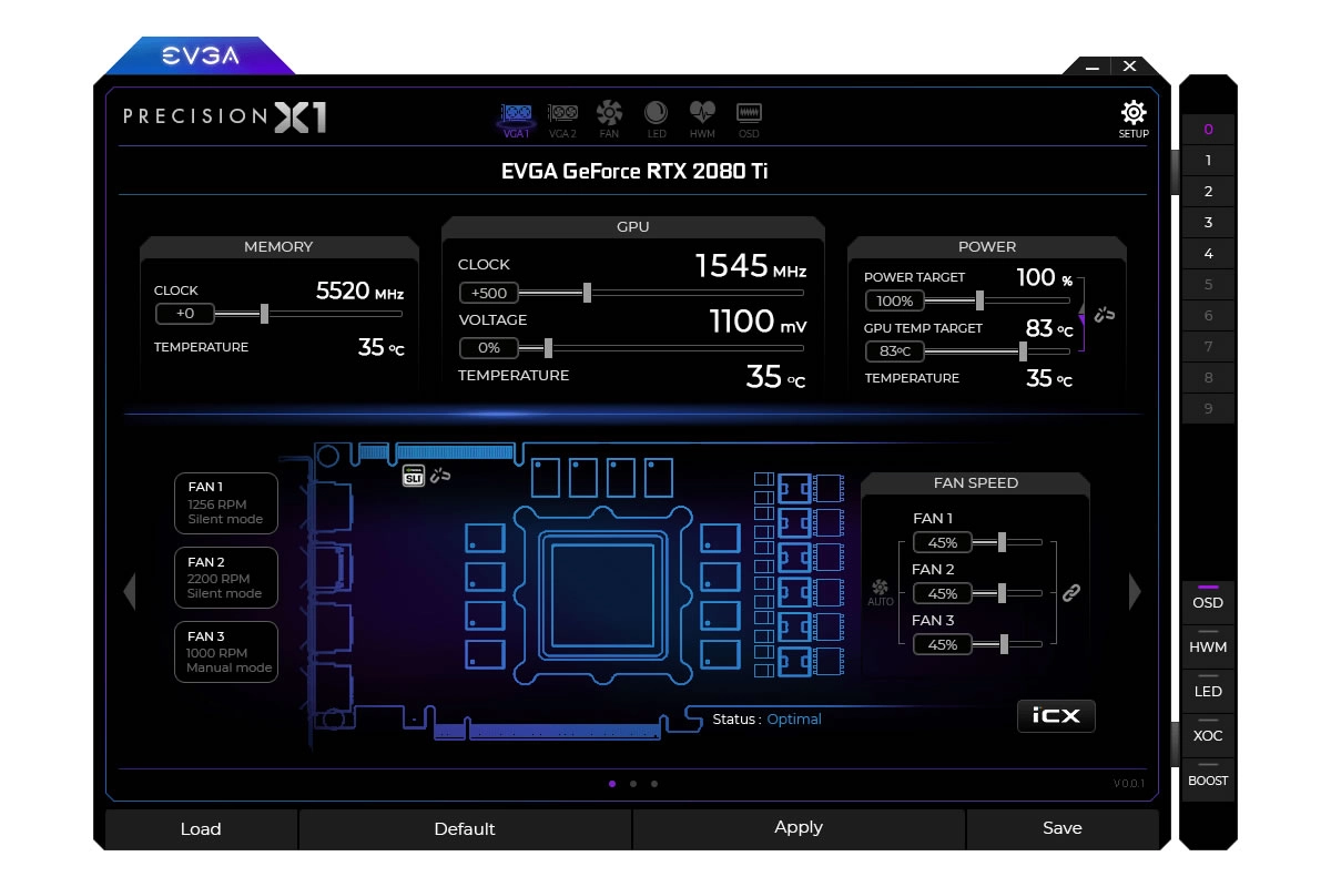 EVGA passe son logiciel Precision X1 en 04.4.0