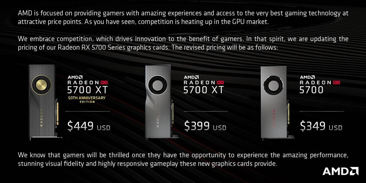 Les prix de la carte graphique AMD RADEON RX 5700 d�j� fracass�s