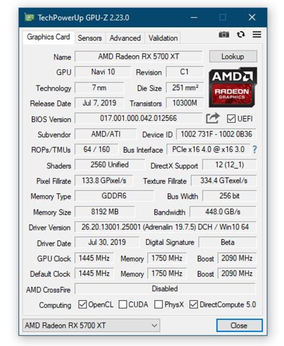 Le logiciel GPU-Z est d�sormais disponible en version 2.23.0