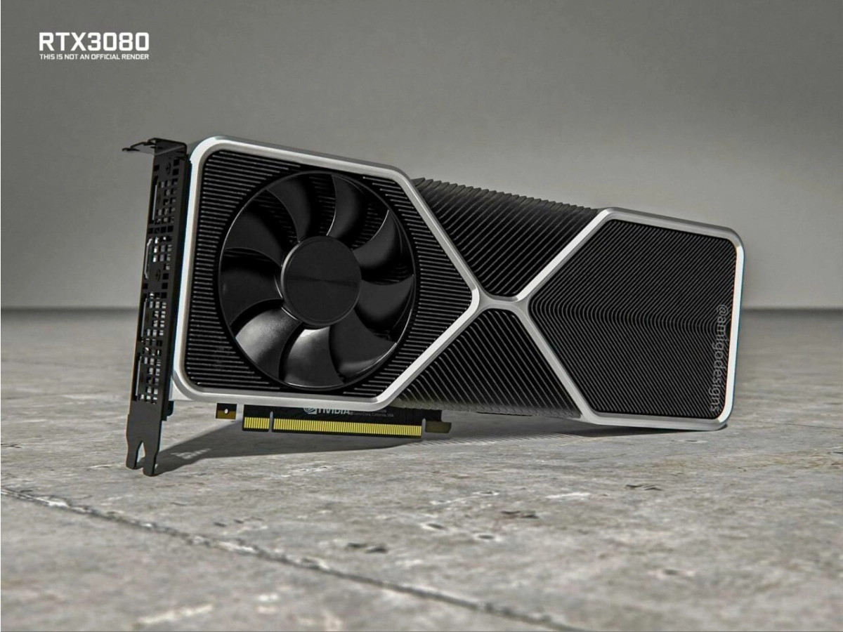 Voil� ce jour de nouveaux rendus 3D de la future carte graphique RTX 3080 de NVIDIA