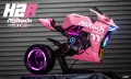 Projet Kawasaki H2R : une demi moto rose en guise de configuration