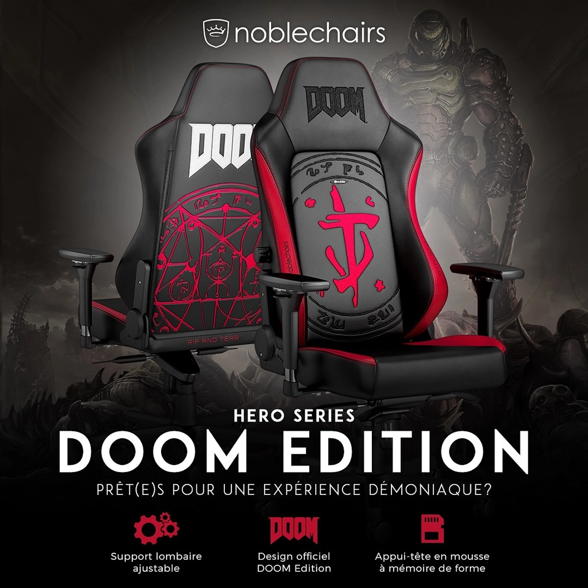 noblechairs et Bethesda poursuivent avec un HERO DOOM Edition