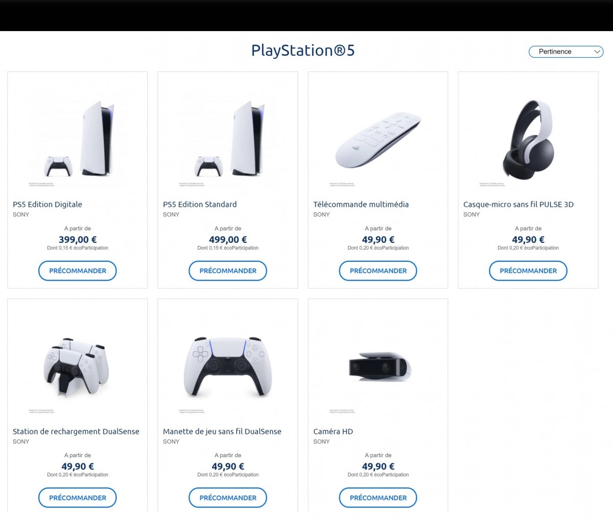 Console SONY Playstation 5 : Les prix r�v�l�s par Carrefour, � partir de 399 euros ?