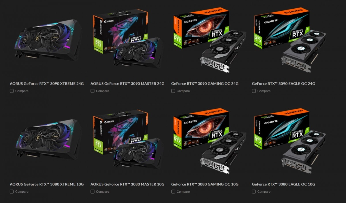 Gigabyte et AORUS pr�sentent leurs cartes graphique Nvidia Geforce RTX 3000