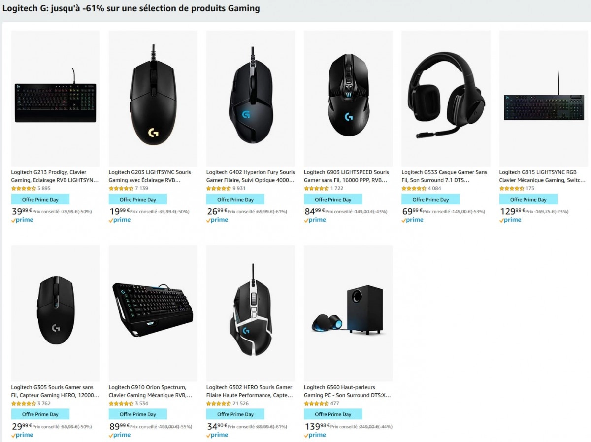 Bon Plan : Des tonnes de p�riph�riques Logitech Gaming �  - 50 % et plus
