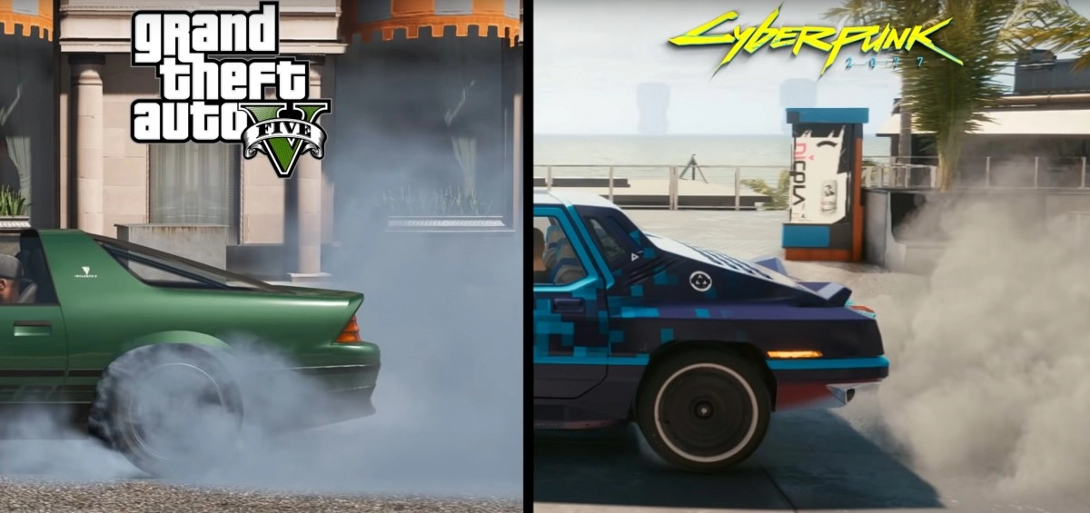 Une vid�o comparative entre GTA 5 et Cyberpunk 2077 peu flatteuse