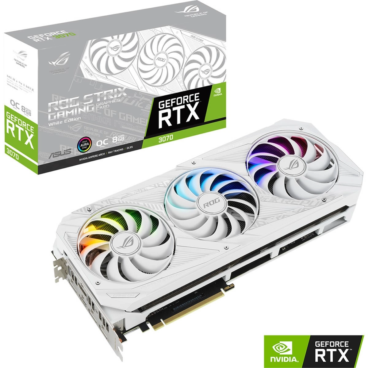 La Asus GeForce RTX 3070 ROG STRIX O8G WHITE GAMING pointe le bout de son nez � 879.99 euros...