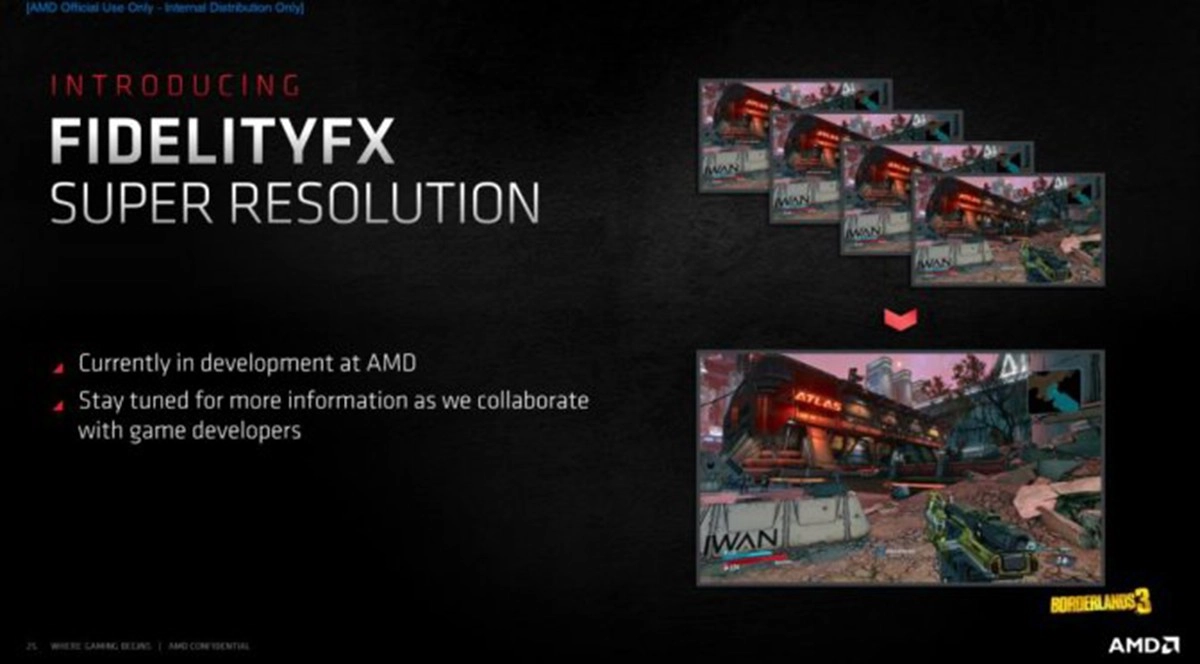 AMD �voque � nouveau sa technologie FidelityFX Super Resolution, qui devrait �tre disponible avant la fin de l'ann�e 2021