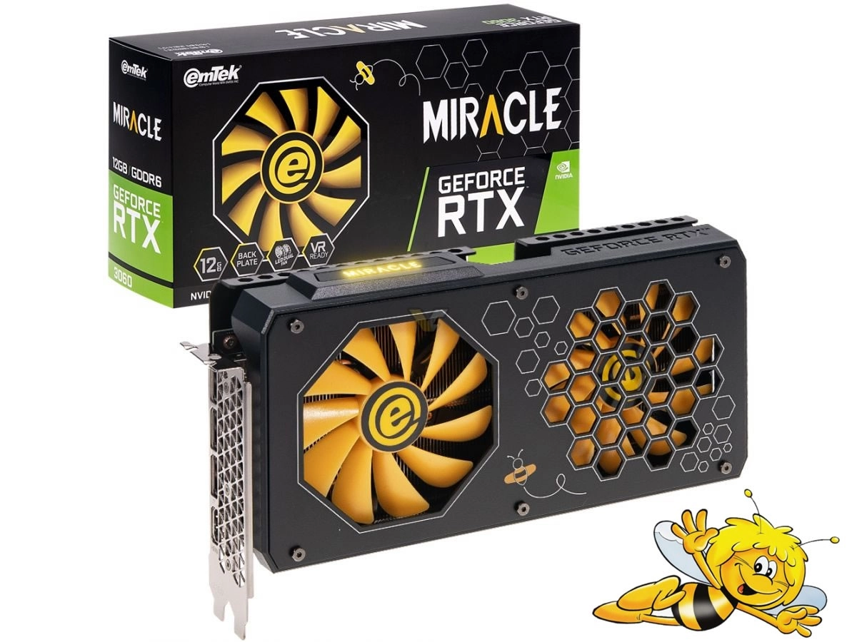 Emtek GeForce RTX 3060 MIRACLE : la carte graphique parfaite pour un mod Maya l'abeille