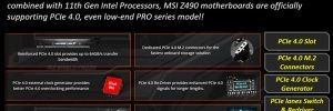 Toutes les cartes m�res MSI Z490 seront compatibles avec les processeurs Intel Rocket Lake-S et donc le PCI Express 4.0