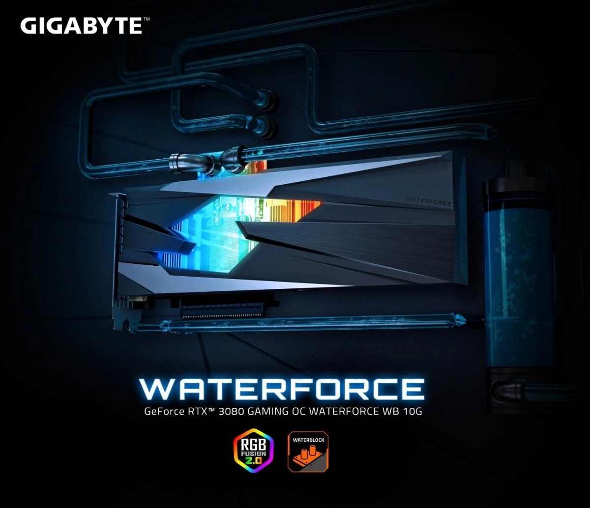 La carte graphique RTX 3080 GAMING OC WATERFORCE WB de GIGABYTE est officielle