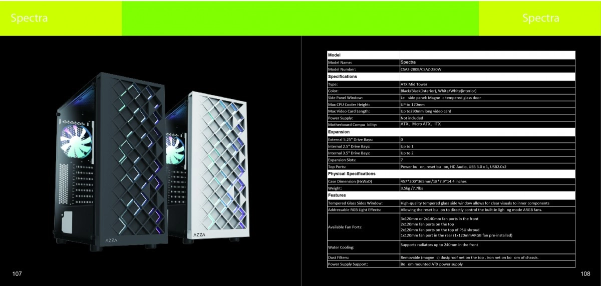 AZZA Spectra, un boitier ATX � la fa�ade travaill�e