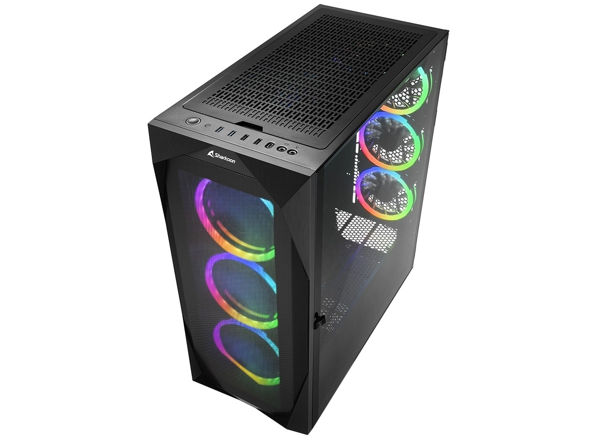 Sharkoon REV300, un boitier avec ch�ssis � 90 degr�s et sept ventilateurs RGB