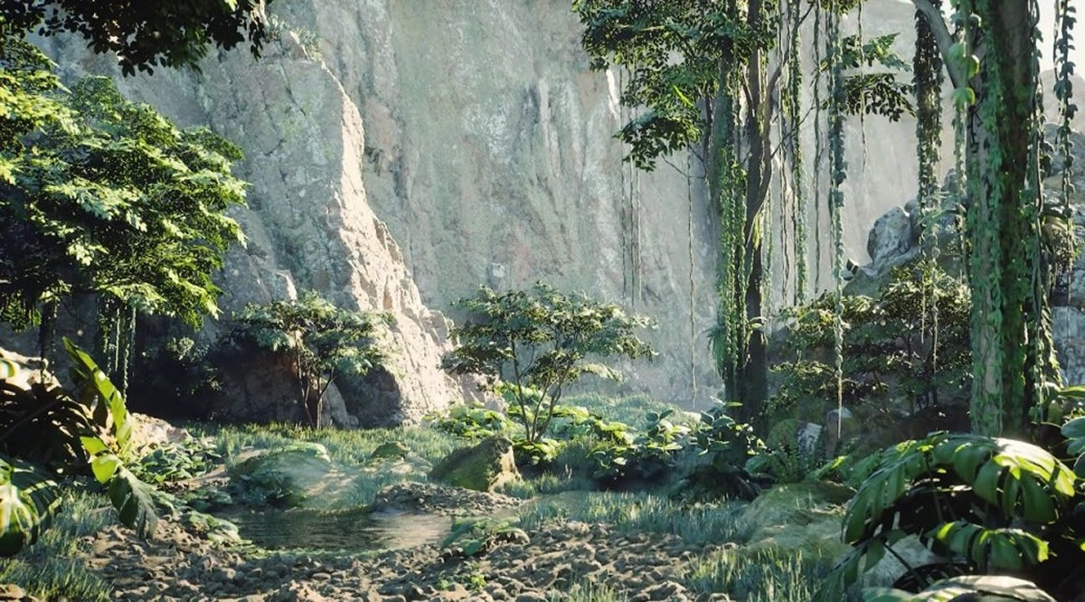 Unreal Engine 5, avec ses Nanites et Lumens, donne vie � une foret tropicale