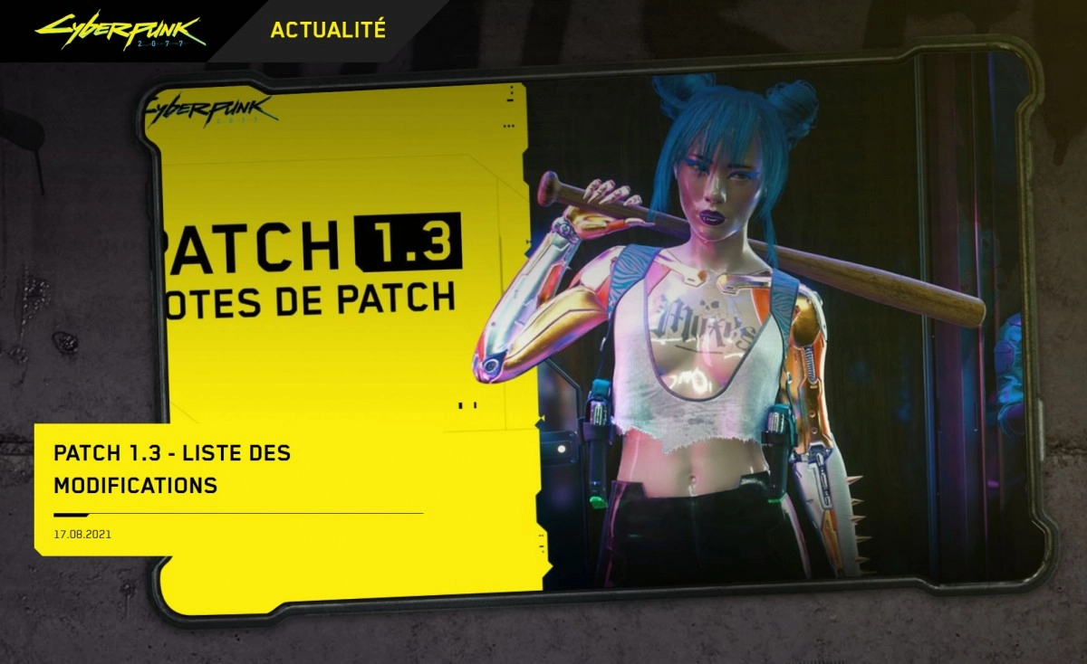 Voici la liste compl�te des modifications � venir pour le patch 1.3 � destination de Cyberpunk 2077