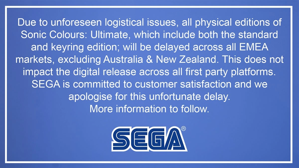 L'�dition physique de Sonic Colors Ultimate retard�e