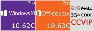 Windows 10 Pro OEM � 10.62 � et Office 2016 � 18.63 � avec le code promo CCVIP