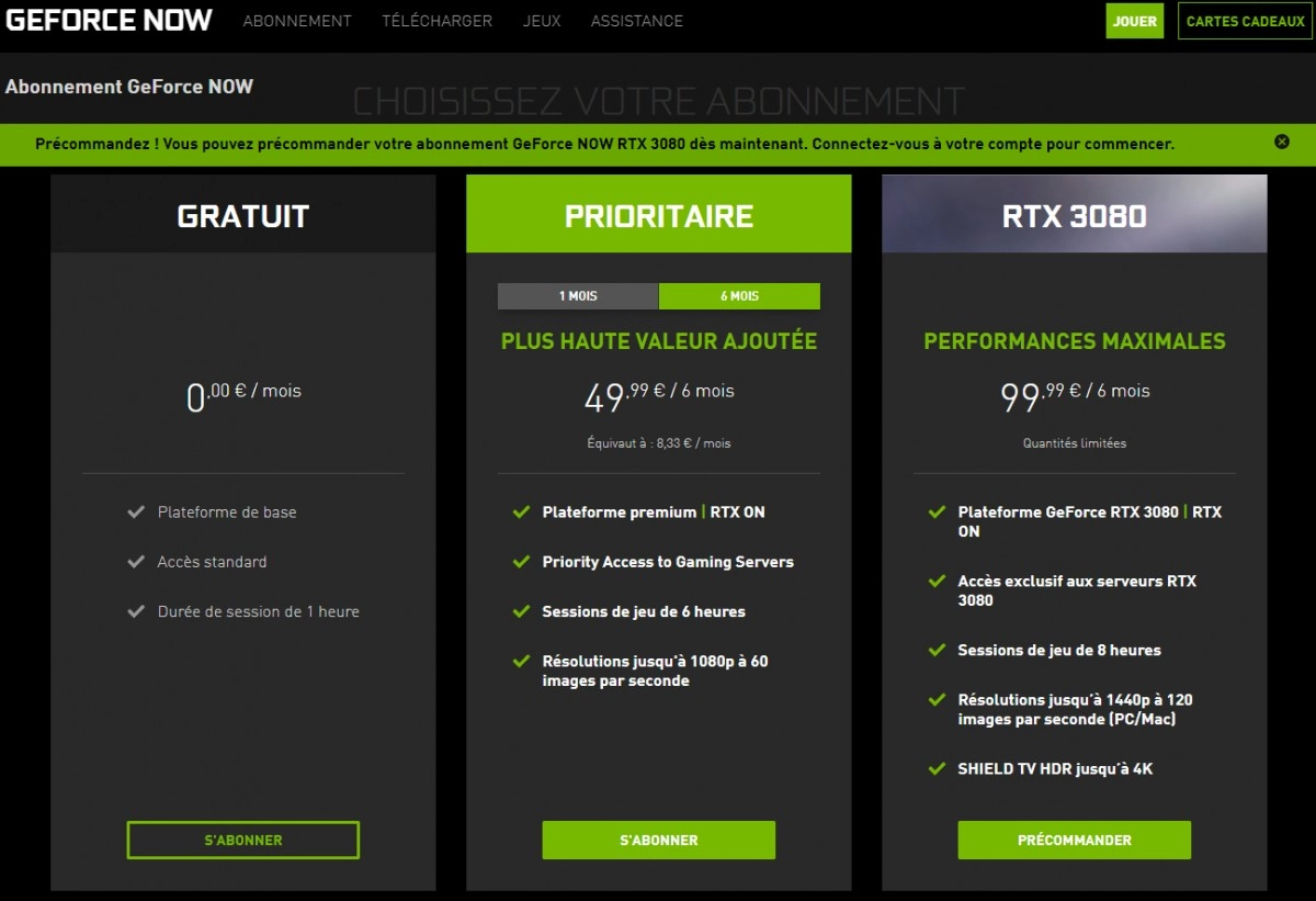 [MAJ] NVIDIA GeForce NOW : Offrez-vous une GeForce RTX 3080 durant 6 mois pour seulement 99.99 euros