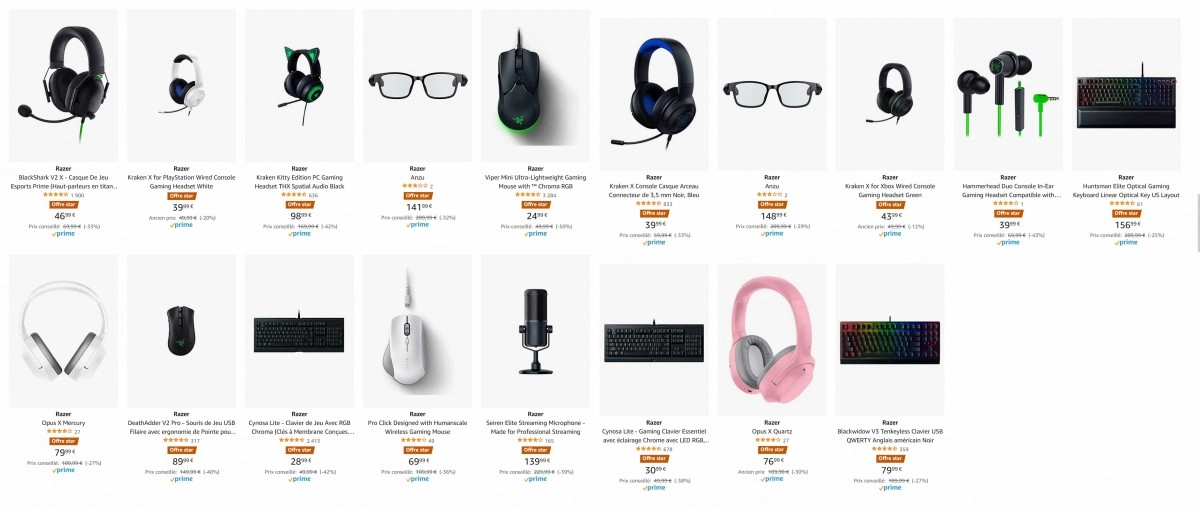 Bon Plan : toujours de grosses r�ductions chez Amazon pour les produits Razer