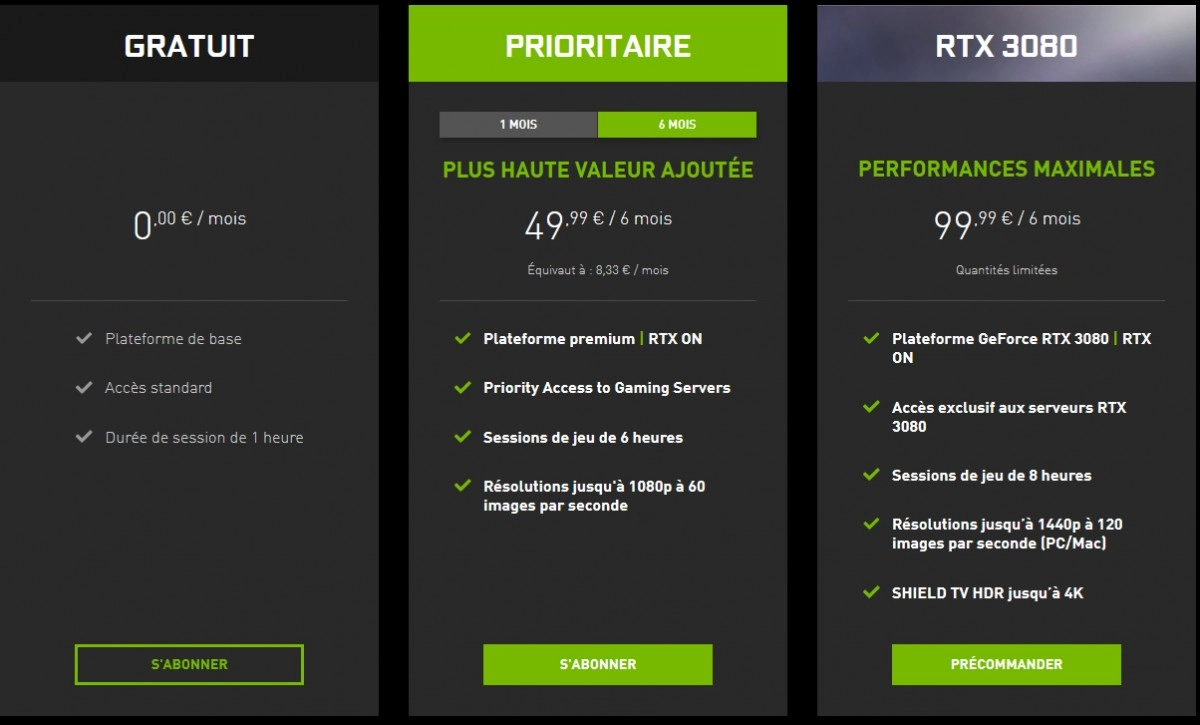 Les membres Prioritaire du Geforce Now de Nvidia ont constat� une limitation du nombre de fps