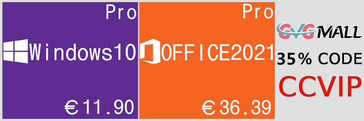 Microsoft Windows 10 Pro OEM � 11.90 euros, Microsoft Office 2021 � 36.39 euros