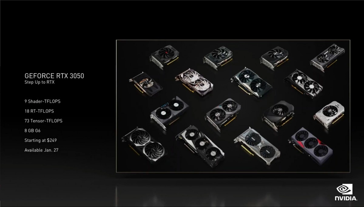 CES 2022 : NVIDIA annonce la carte graphique RTX 3050 � 249 dollars