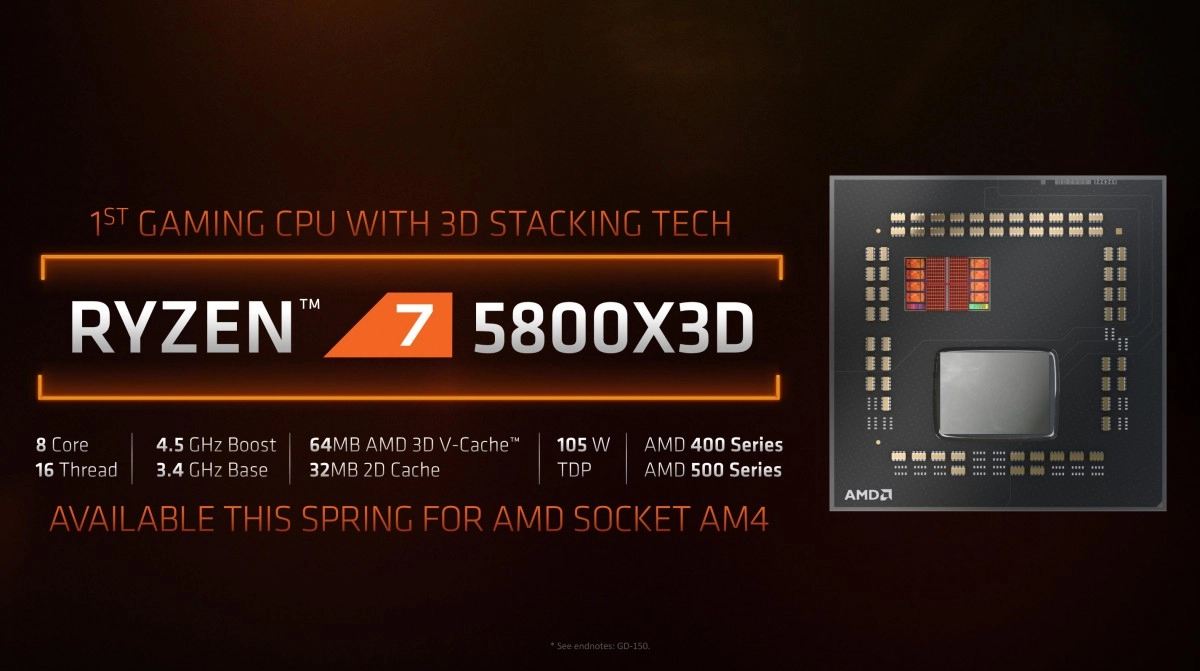 CES 2022 : AMD annonce le processeur RYZEN 7 5800X3D, afin de reprendre la main sur Intel