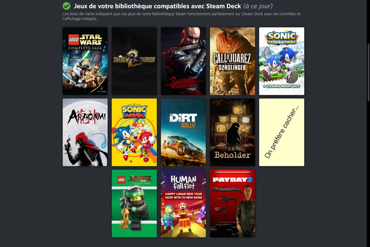 Moins de magouille pour v�rifier sa biblioth�que Steam pour Steam Deck !