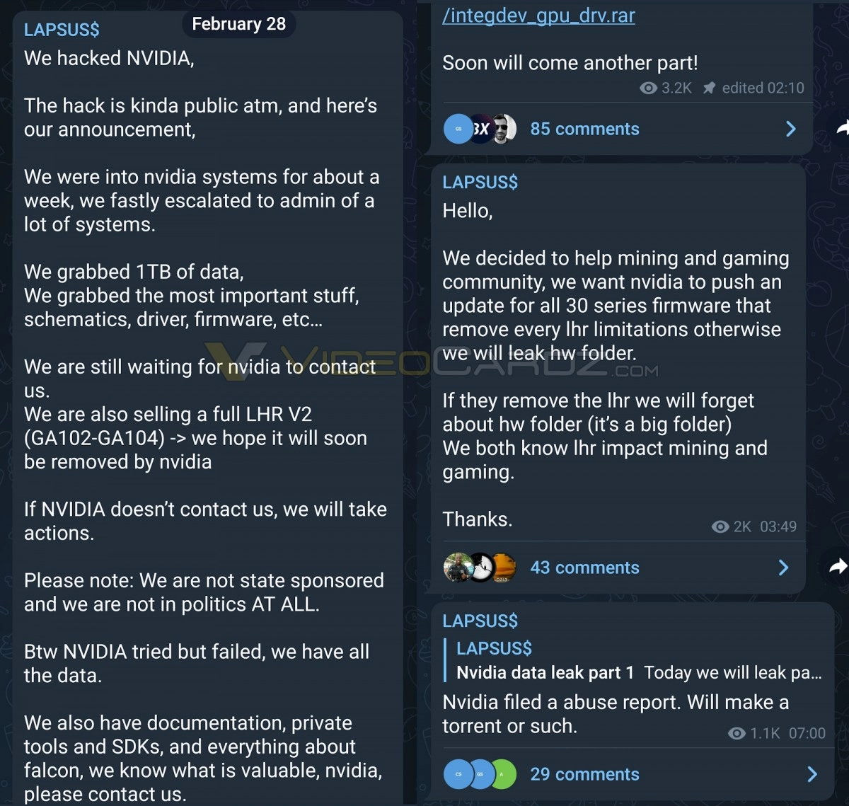 NVIDIA : le groupe de hackers Lapsus$ demande la fin du Lite Hash Rate
