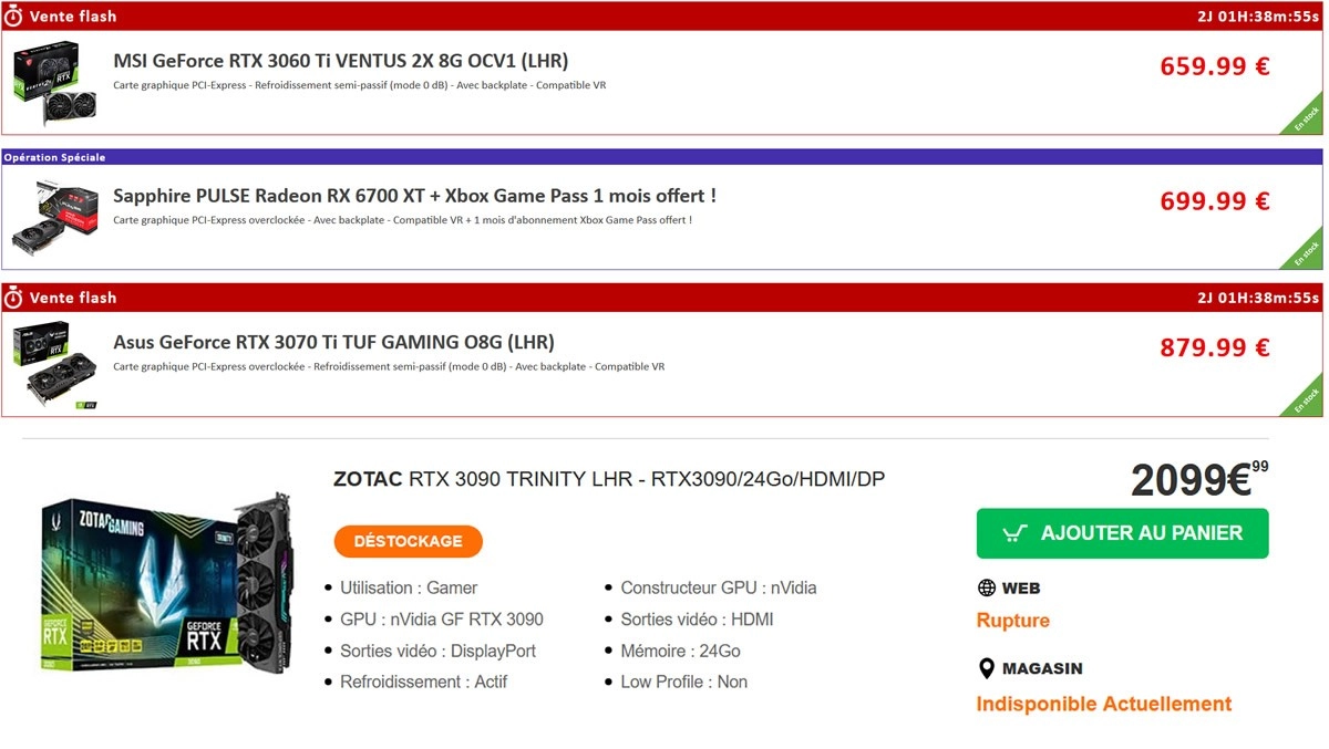 C'est le retour des Ventes Flash et des d�stockages sur les cartes graphiques AMD et NVIDIA