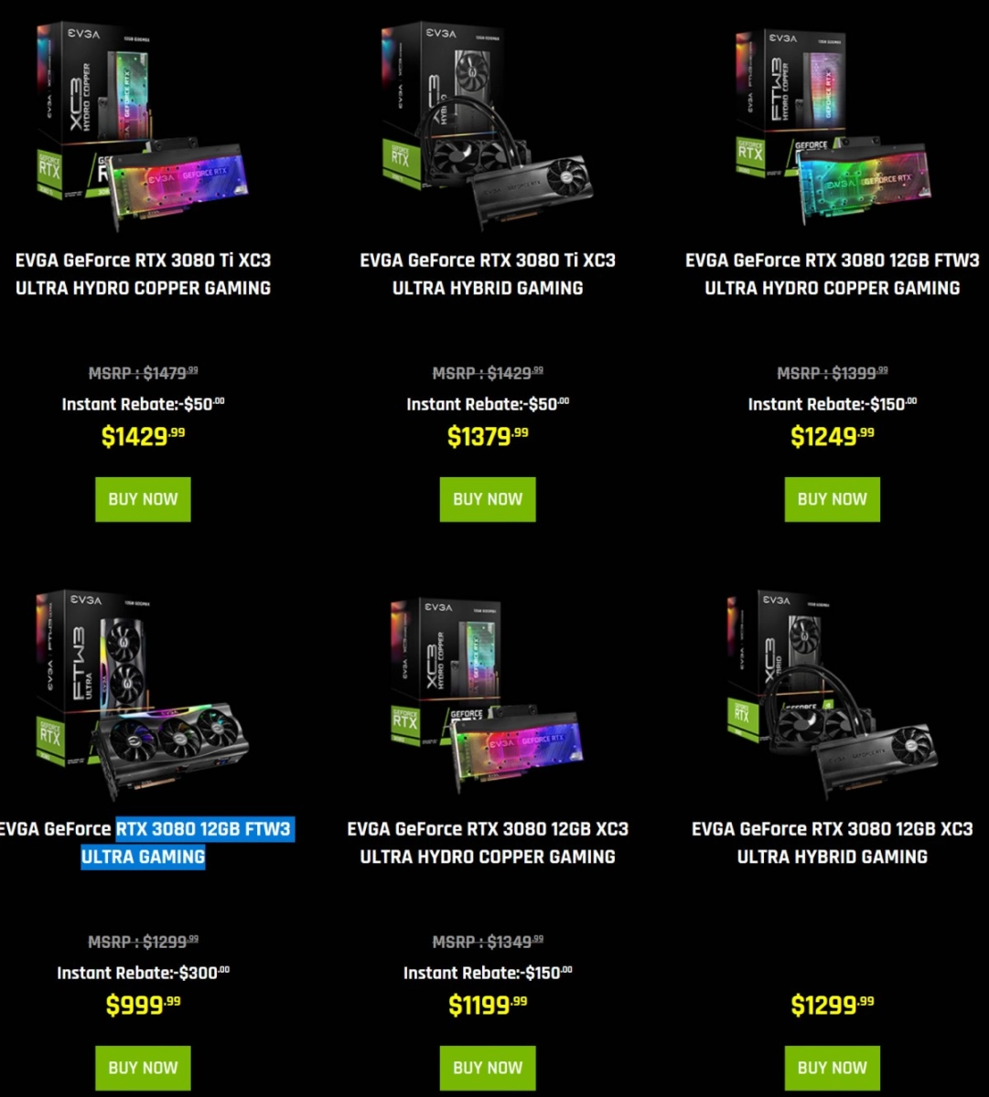 EVGA annonce des bons prix sur ses cartes graphiques GeForce RTX 3000