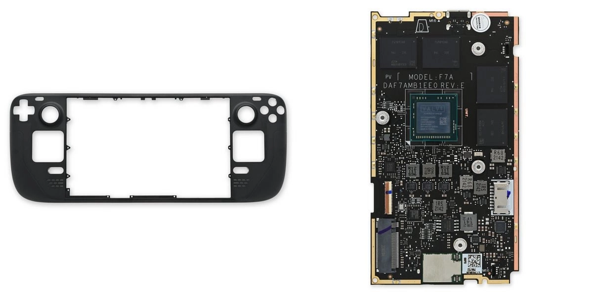 Les pi�ces d�tach�es Steam Deck partiellement list�es chez iFixit