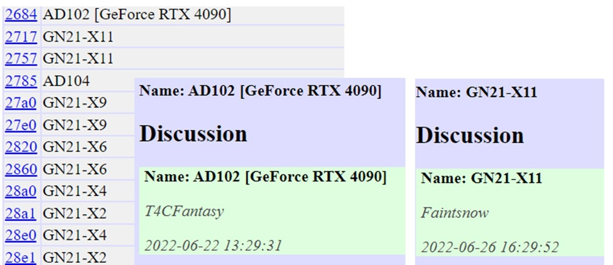 Des RTX 4000 mobile apparaissent