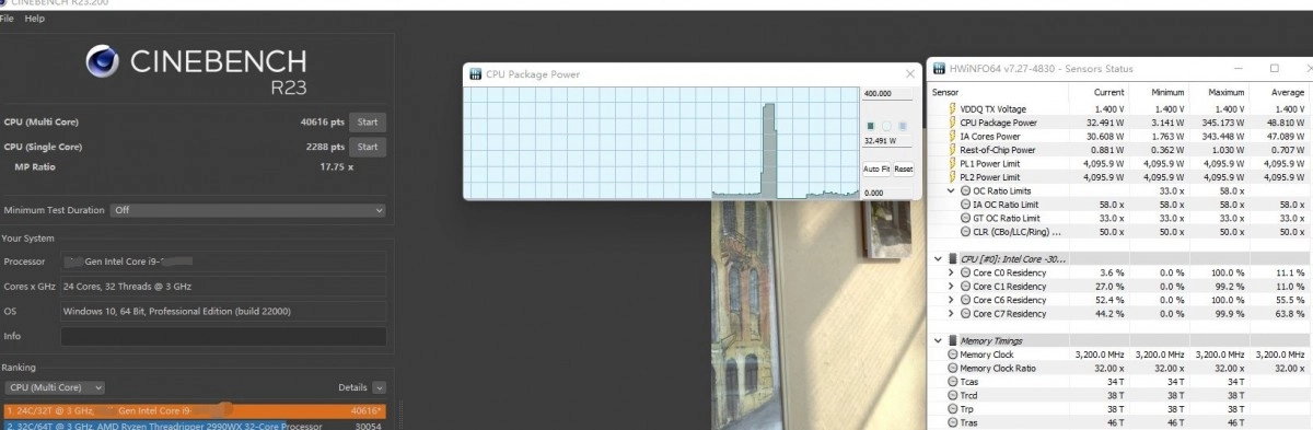Intel Core i9-13900K : 40 000 points sous Cinebench R23 sans Power Limit