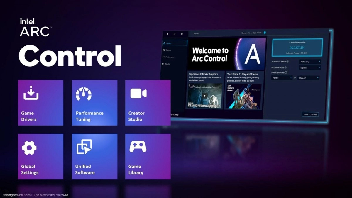Intel propose les drivers Arc Graphics Driver 101.3276 BETA