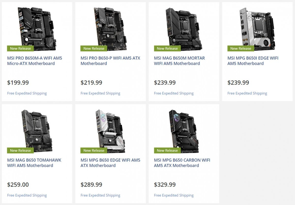 Cartes m�res AMD B650, les premiers mod�les list�s entre 199 et 329 dollars