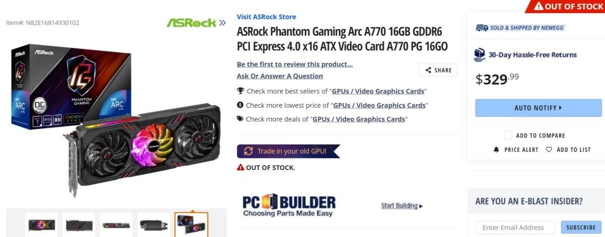ASRock propose une version 16 Go de sa carte A770