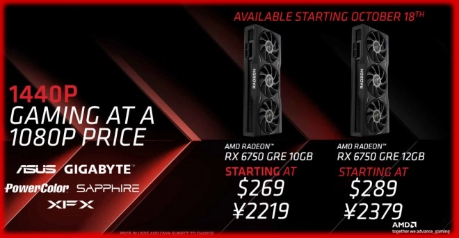 On connait toutes les sp�cifications techniques et les prix des AMD RX 6750 GRE