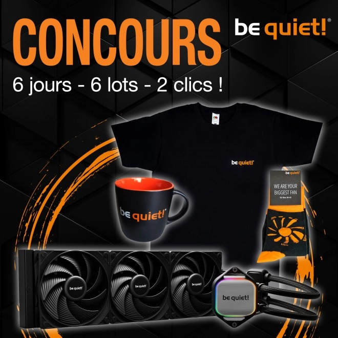 Concours be quiet! Pure Loop 2 : un troisi�me pack de goodies avec mug, t-shirt et chaussettes