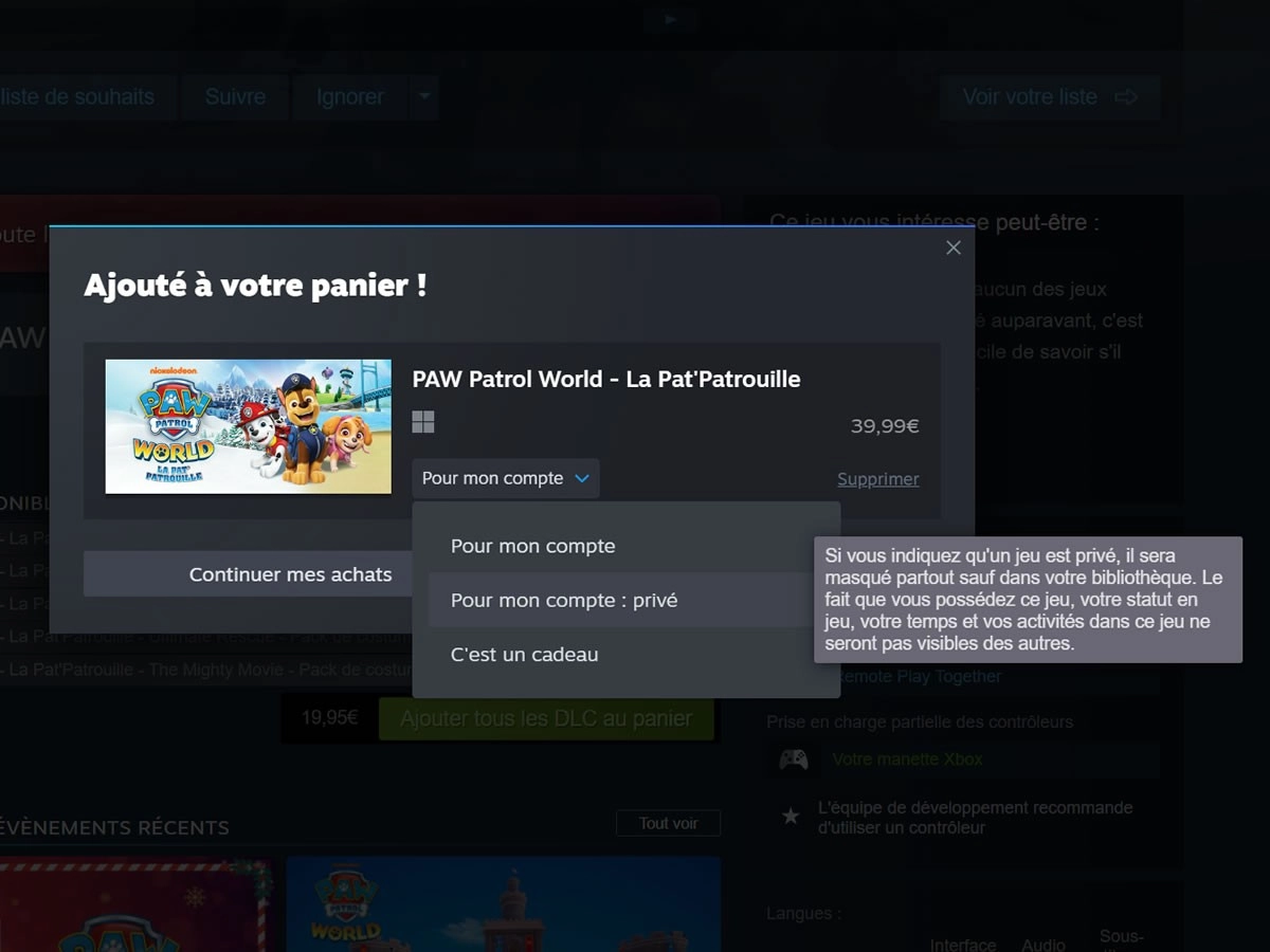 Cachez vos jeux indiscrets avec le dernier client beta de Steam