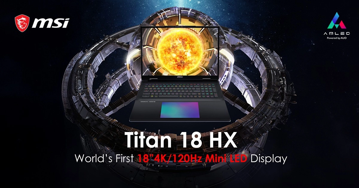 MSI annonce le Titan 18 HX, un ordinateur portable dot� d'un �cran mini LED en UHD � 120 Hz.