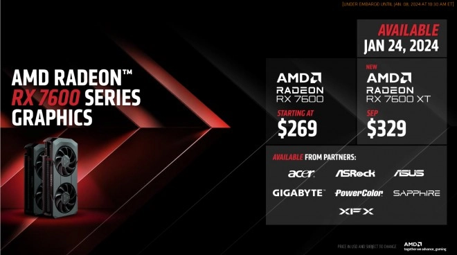 CES 2024 : tous les d�tails sur la RX 7600 XT