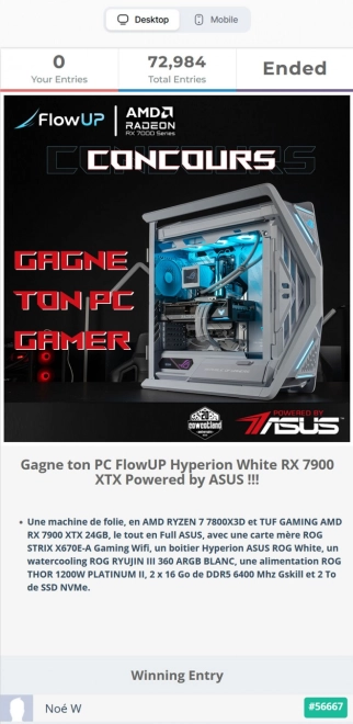 Concours PC FlowUP ASUS Hyperion White : GG � No�.W !!!