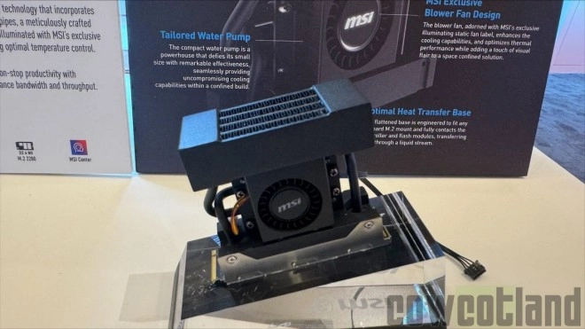 CES 2024 : Un SSD NVMe PCIe 5.0 avec un kit de refroidissement � eau chez MSI